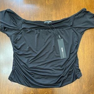 Fashion Nova Black Cut Out Top Size 1XL NWT